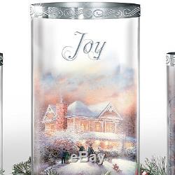 Thomas Kinkade Lighted Peace Love Joy Christmas Holiday Centerpiece NEW