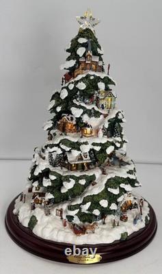 Thomas Kinkade Village Christmas Tree Lighted 15 Bradford Exchange 2004 WithCOA