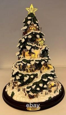 Thomas Kinkade Village Christmas Tree Lighted 15 Bradford Exchange 2004 WithCOA