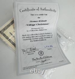 Thomas Kinkade Village Christmas Tree Lighted 15 Bradford Exchange 2004 WithCOA
