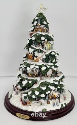 Thomas Kinkade Village Christmas Tree Lighted 15 Bradford Exchange 2004 WithCOA