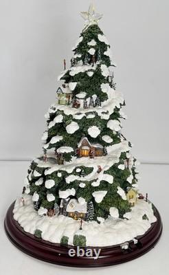 Thomas Kinkade Village Christmas Tree Lighted 15 Bradford Exchange 2004 WithCOA