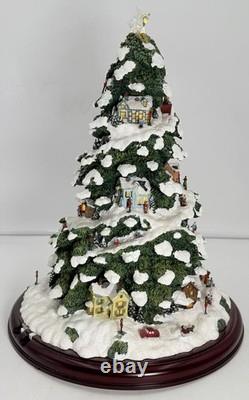Thomas Kinkade Village Christmas Tree Lighted 15 Bradford Exchange 2004 WithCOA
