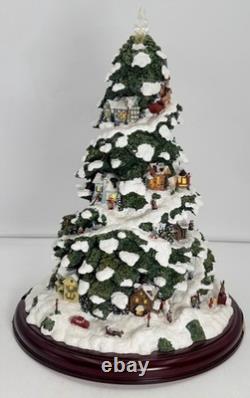 Thomas Kinkade Village Christmas Tree Lighted 15 Bradford Exchange 2004 WithCOA