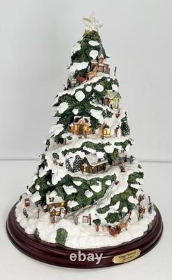 Thomas Kinkade Village Christmas Tree Lighted 15 Bradford Exchange 2004 WithCOA