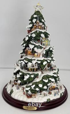 Thomas Kinkade Village Christmas Tree Lighted 15 Bradford Exchange 2004 WithCOA