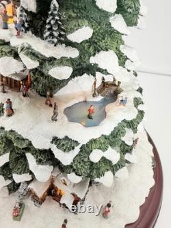 Thomas Kinkade Village Christmas Tree Lighted 15 Bradford Exchange 2004 WithCOA