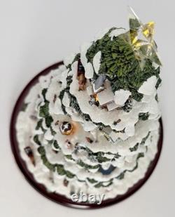 Thomas Kinkade Village Christmas Tree Lighted 15 Bradford Exchange 2004 WithCOA
