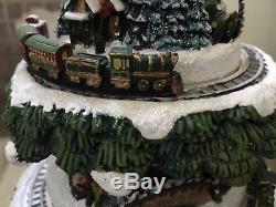Thomas Kinkaid Christmas Tree With Trains That Move Around The Lighted Tree