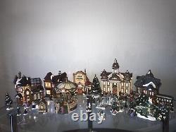 Traditions 39 Piece Lighted Christmas Village COMPLETE