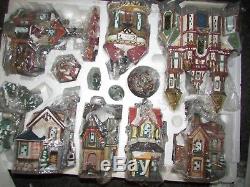 Traditions 39 Piece Porcelain Lighted Victorian Christmas Village set MIB COMPL