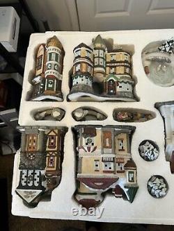 Traditions 40 Pc Victorian Christmas Winter Lighted Village Vintage Complete