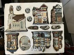 Traditions 40 Pc Victorian Christmas Winter Lighted Village Vintage Complete