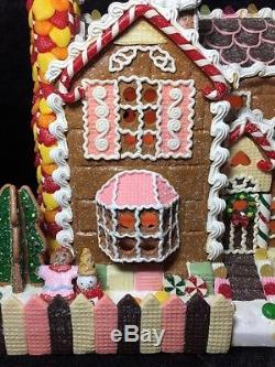 Traditions Lighted Gingerbread House With Santa Christmas Village Tested in Box