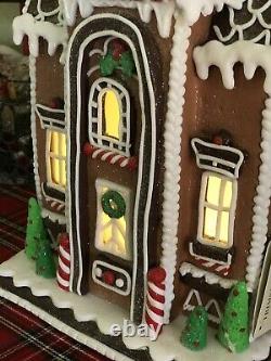 Trimsetter Christmas Chocolate Gingerbread LED House NWT