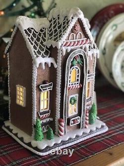 Trimsetter Christmas Chocolate Gingerbread LED House NWT