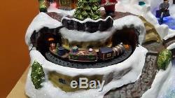 VIDEO Avon Winter Wonderland Fiber Optic Santa Toy Workshop Christmas Village