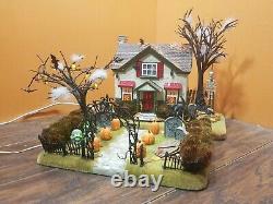 VIDEO! Dept 56 Hauntsburg House Haunted Front Yard Graveyard Halloween Village