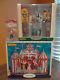 VIDEO! Lemax Carnival Animated Side Show Fire Sword Eater Strong Man Village Lot