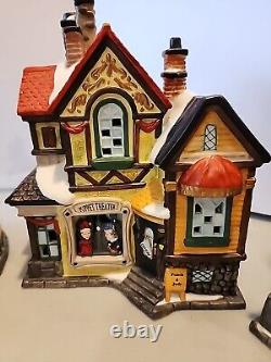 VINTAGE CHRISTMAS VILLAGE TRADITIONS 39 PIECE LIGHTED with BOX COMPLETE. G. C