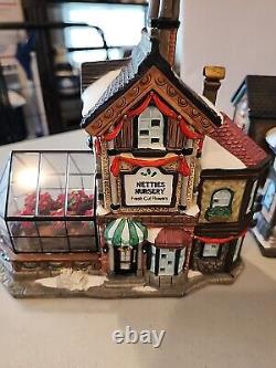 VINTAGE CHRISTMAS VILLAGE TRADITIONS 39 PIECE LIGHTED with BOX COMPLETE. G. C