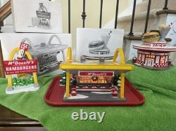 VINTAGE Department 56 1997 McDonalds Snow Village with Sign and Dinah's Drive-In