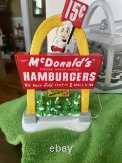 VINTAGE Department 56 1997 McDonalds Snow Village with Sign and Dinah's Drive-In