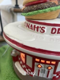 VINTAGE Department 56 1997 McDonalds Snow Village with Sign and Dinah's Drive-In