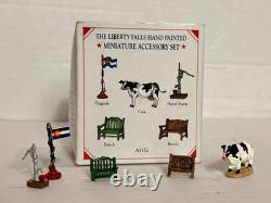 VINTAGE LOT OF 1990s LIBERTY FALLS VILLAGE/AMERICANA COLLECTION & ACCESSORIES