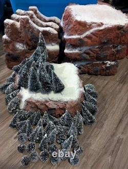 VTG Lot Lemax Christmas Village Landscape Mountain Backdrops & Platforms & Trees