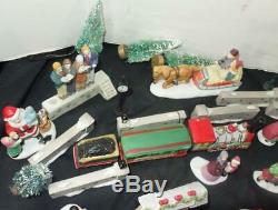 VTG Mixed Lot 80+ Lemax Etc Christmas Village Figurines Santa Train Trees Sled