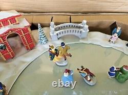 VTG Mr Christmas Holiday Skaters Victorian Christmas Village Ice Rink Animated