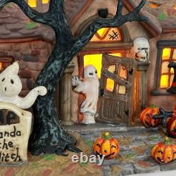 VTG O'Well Halloween Village Haunted Complete 2 Lit Houses 6 Poly Figures More