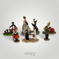 VTG O'Well Halloween Village Haunted Complete 2 Lit Houses 6 Poly Figures More