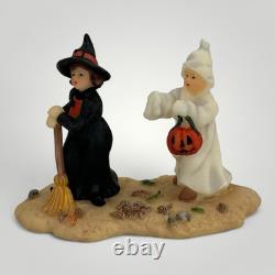 VTG O'Well Halloween Village Haunted Complete 2 Lit Houses 6 Poly Figures More