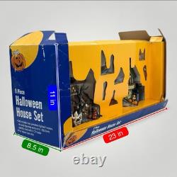 VTG O'Well Halloween Village Haunted Complete 2 Lit Houses 6 Poly Figures More