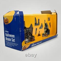 VTG O'Well Halloween Village Haunted Complete 2 Lit Houses 6 Poly Figures More
