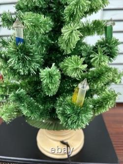 Vintage 1950's GloLite Feather Tabletop Lighted Christmas Tree Candles 18 READ