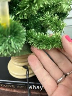 Vintage 1950's GloLite Feather Tabletop Lighted Christmas Tree Candles 18 READ