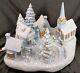 Vintage 1983 Scioto Blue And White 5 Light Christmas Glitter Village RARE 12 Pcs