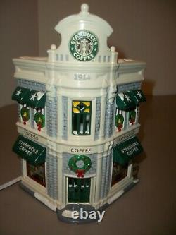 Vintage 1995 Dept 56 Original Snow Village Starbucks Coffee Building #54859