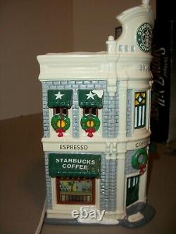 Vintage 1995 Dept 56 Original Snow Village Starbucks Coffee Building #54859