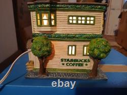 Vintage 1998 Starbucks Holiday House light up Ceramic Christmas Village with box