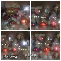 Vintage 21pc Christmas Village PUTZ House Clay Santa Mica Glitter Japan Mix Lot