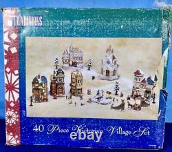 Vintage 40 Piece Christmas Traditions Victorian Village Set Complete EUC