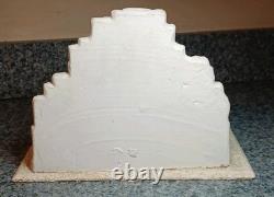 Vintage Chalkware On Board Christmas Diorama Carolers In Front Of Church Rare