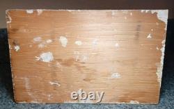 Vintage Chalkware On Board Christmas Diorama Carolers In Front Of Church Rare