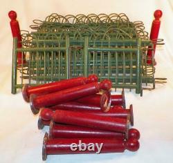 Vintage Christmas Fence Putz Feather Tree Wood Wicker Metal Red Green A W Drake