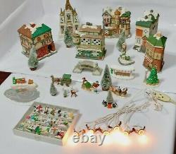 Vintage Christmas Porcelain Victorian Village 43 Pc Set 1993 Mercuries Nativity