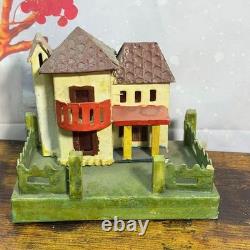 Vintage Christmas Village Paper Cardboard Putz House Japan LARGE LAKKIE 1930's